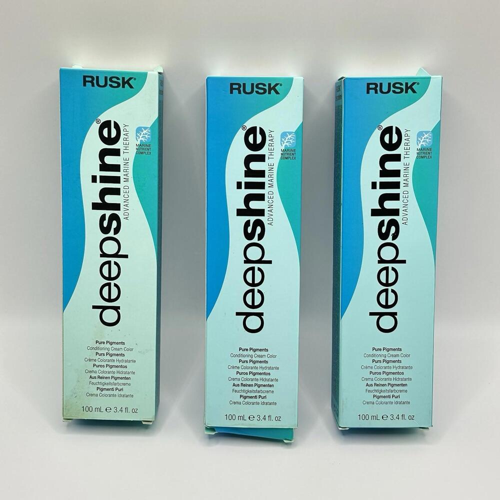 3 PK RUSK Marine DEEP SHINE Light Blonde Cream Hair Color 3.4 oz, Shade 1 thru 8